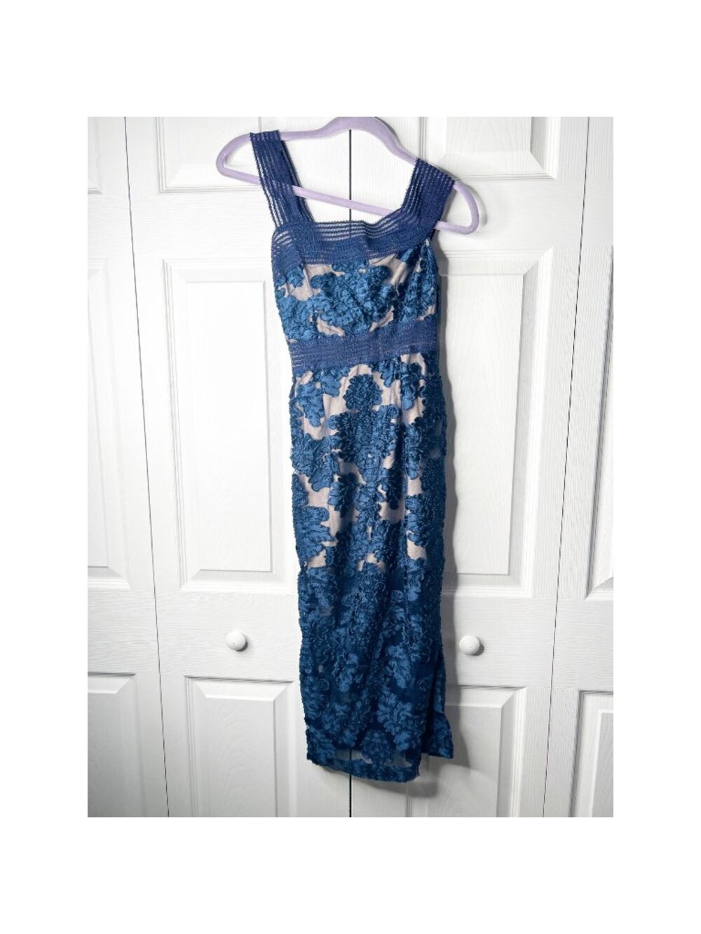 Alice McCall Magic Moonlight Blue Velvet Floral Midi Dress Women's Size 0